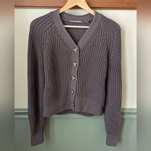 Everlane Texture Cardigan in Plum Grey (size S)